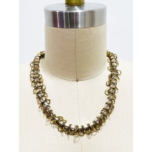 Moutton Collet Gold Silver X Project Necklace Gold Plated Rhinestones Mod $348